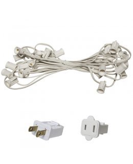 CL78238  E12-C7 Light Stringer, 25' Length, 12" Spacing, WHITE Wire